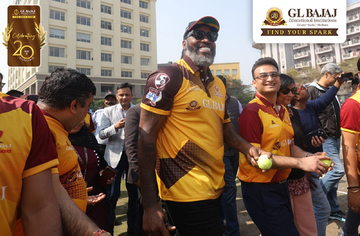 Chris Gayle at GL Bajaj